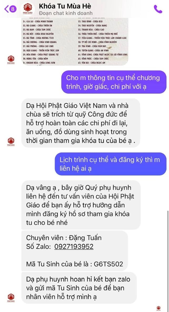 Mạo danh Công ty CP Truyền thông Phật giáo Việt Nam để tổ chức khoá tu mùa hè-0